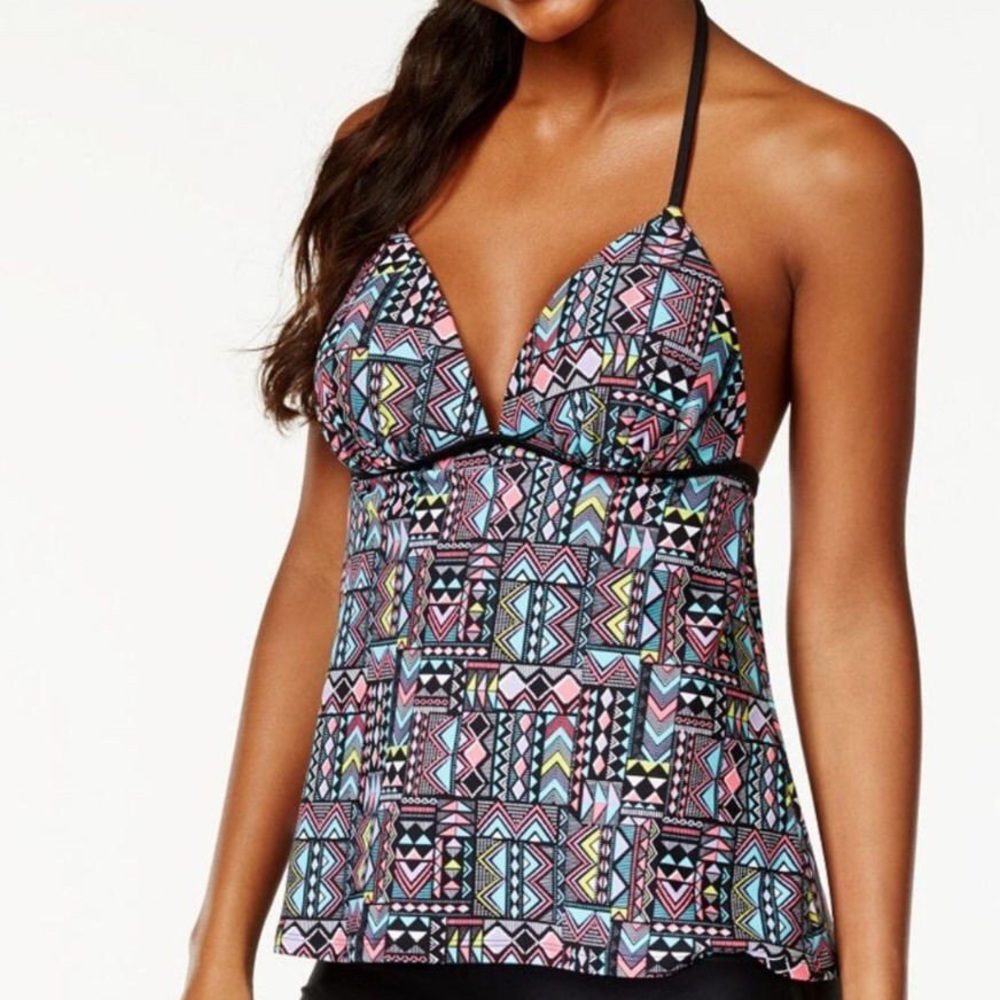 Hula Honey Multicolor Tankini Top M